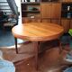 Round table in vintage teak 60s Scandinavian Rochebobois