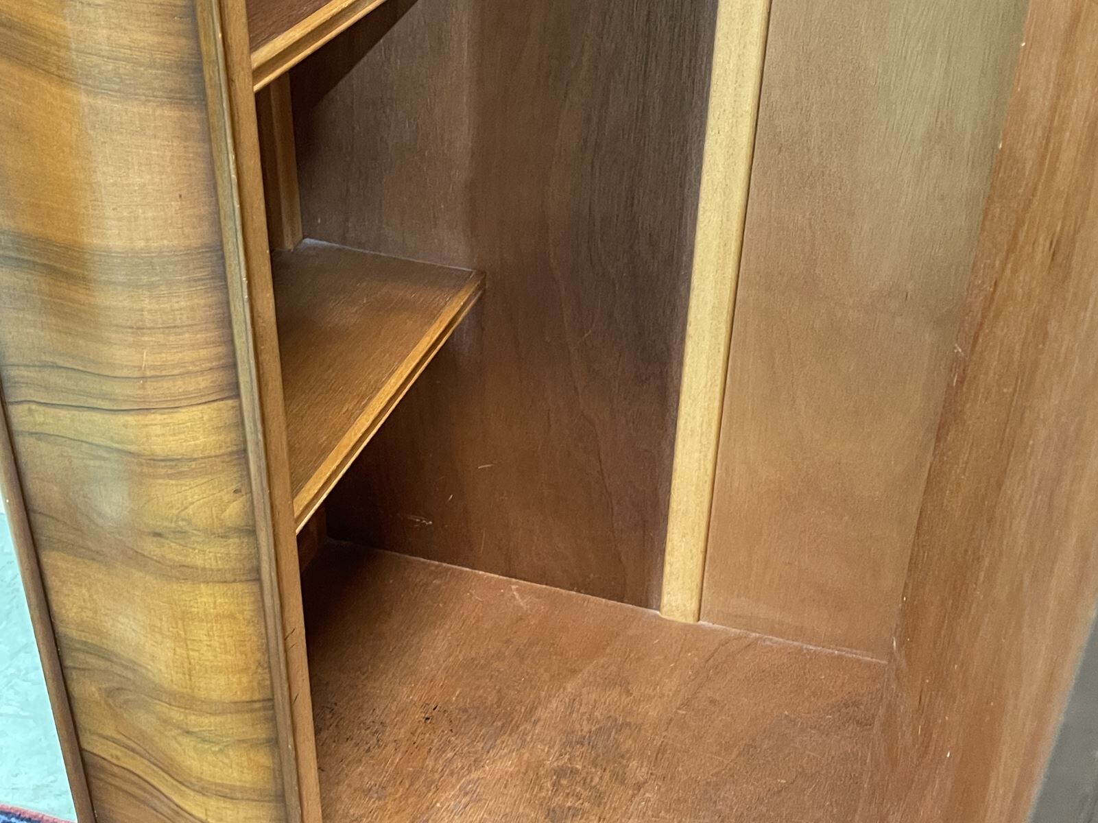 Wardrobe English art deco wardrobe in walnut magnifying glass