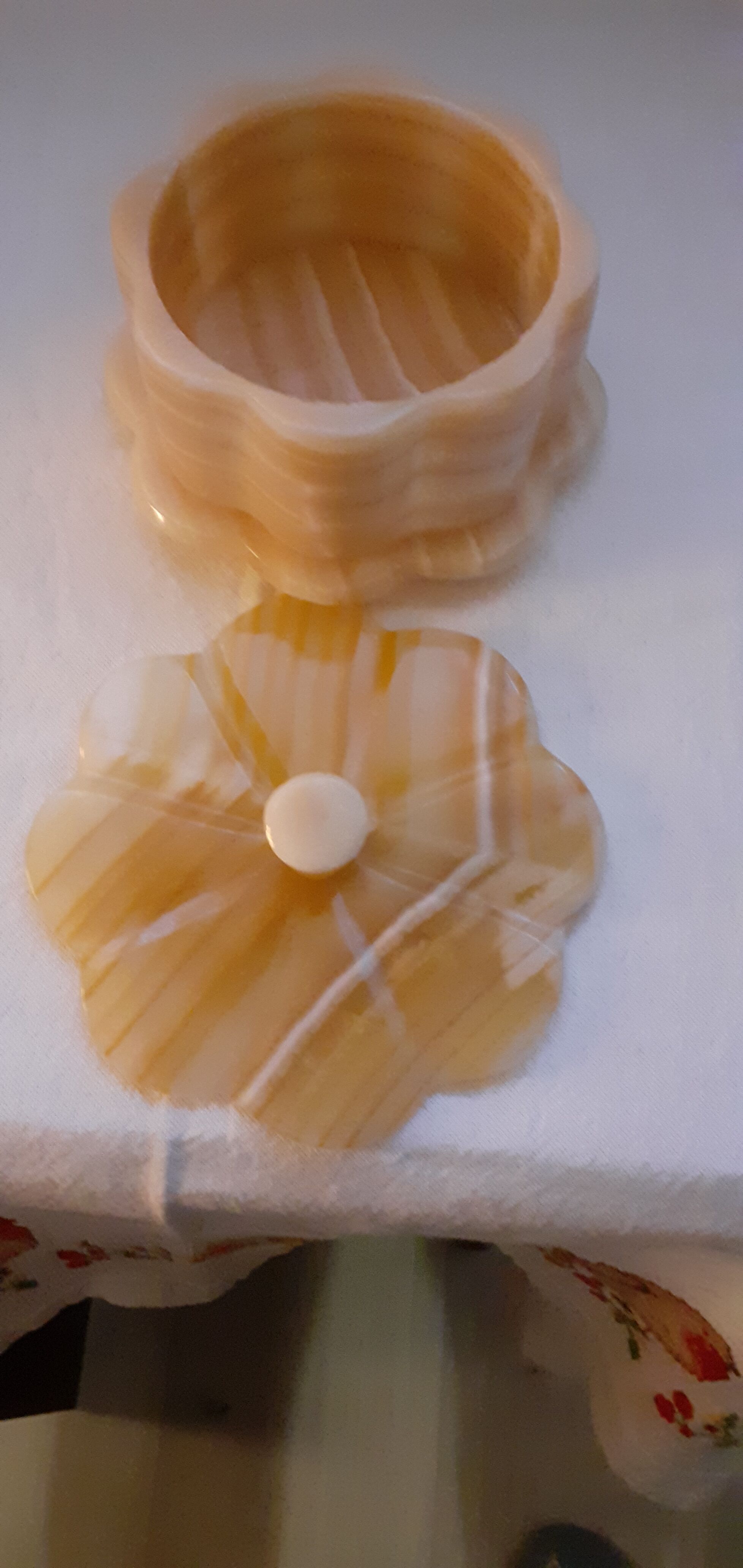 Jewelry box on vintage onyx legs
