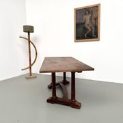 Table de repas ou bureau Art Déco en chêne et hêtre – Années 1930