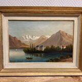 Charlotte LEHMANN: oil on canvas / lake view in Switzerland