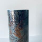 Signed ceramic tubular vase