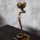 Candlestick zoomorphic snake cobra brass