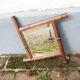 Antique Beveled Mirror with Faux Bamboo Frame