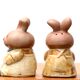 Salières lapins en céramique par ibuki, années 60