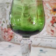 Lot de 9 verres à vin Saint-Louis non estampillés buvant vert Chartreuse