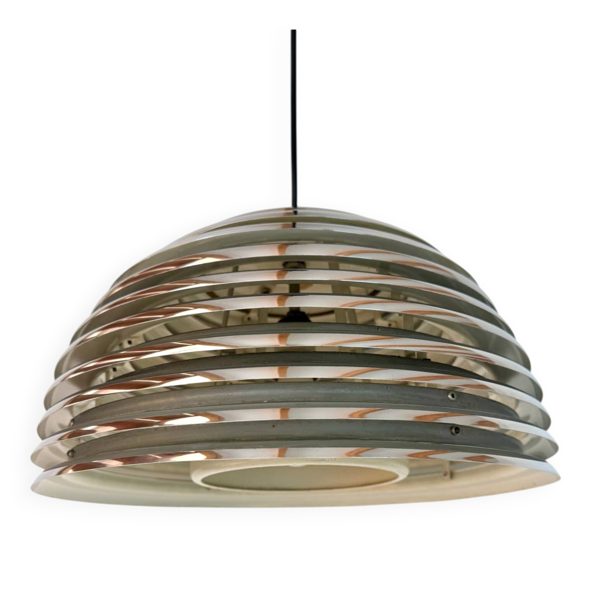 Kazuo Motozawa, Large Suspension "Saturn", Circa 1972, Metal Lamp