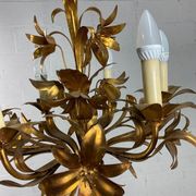 Vintage "golden" pendant lamp / flower chandelier