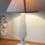 Vintage geometric alabaster stone lamp