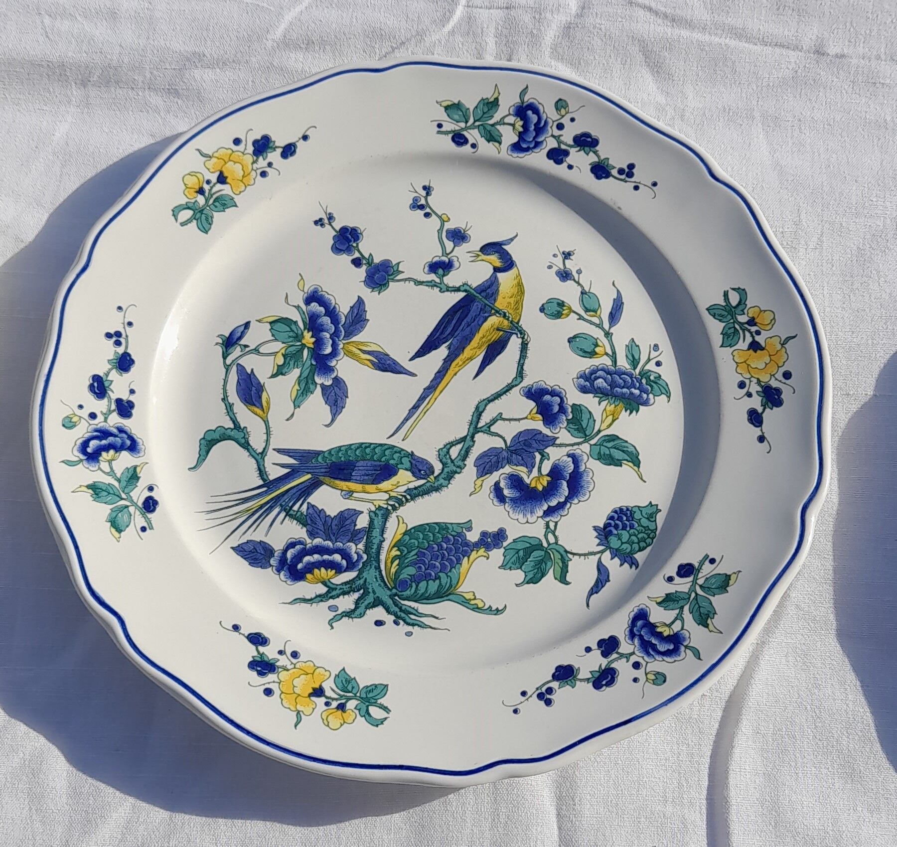 7 assiettes plates en vitro porcelaine Villeroy & Boch modèle phoenix blau diam 24 cm