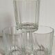 Three Art-Deco crystal whiskey glasses with cut sides