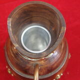 Wooden pitcher and vintage copper decoration