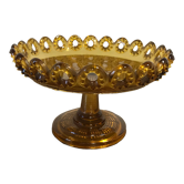 1900 fruit cup in amber pressed glass.