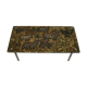 Metal coffee table with layered glass tray