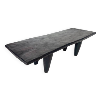 Banc ou table basse en bois massif 108 cm – Pièce unique Sénoufo, artisanat