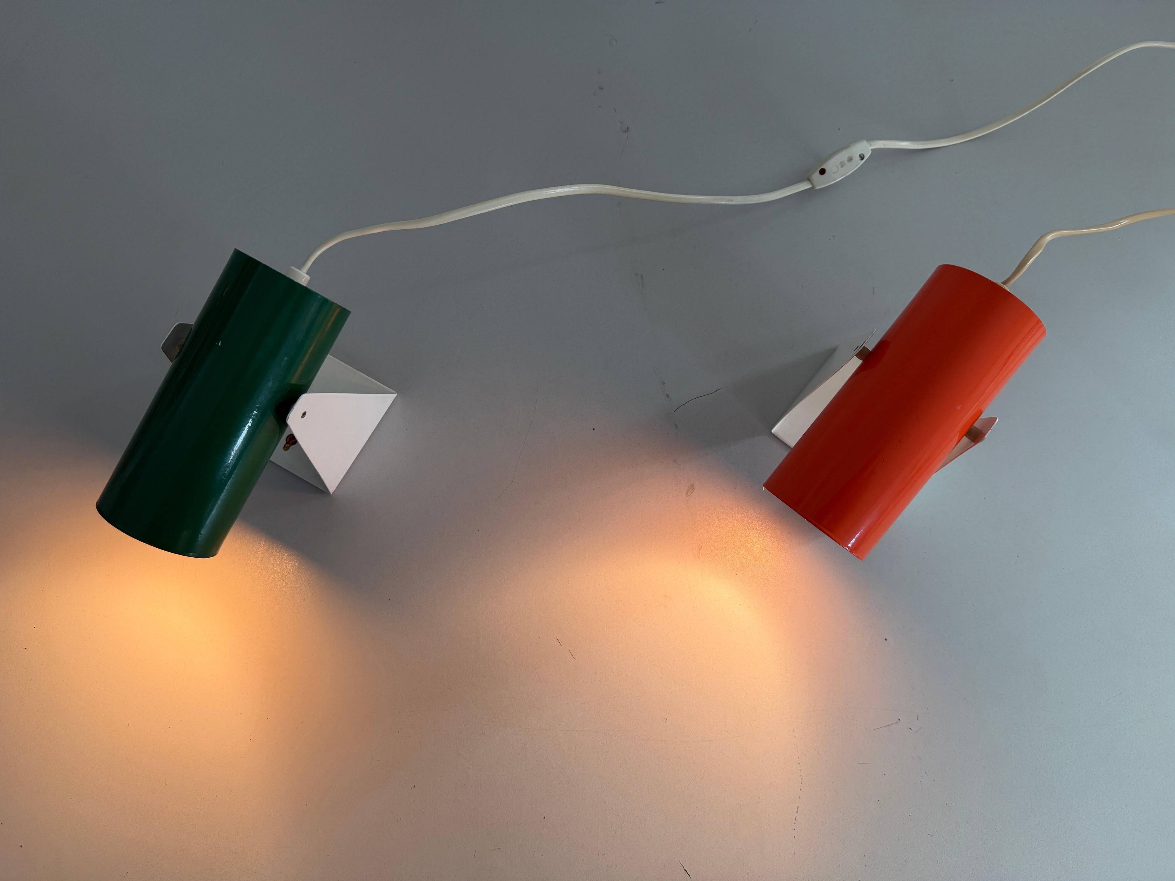 Pair of table lamps or wall lights in metal by Greene & Greene, 1970s, Germany.