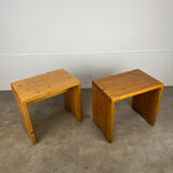 Pair of stools Les Arcs, Charlotte Perriand selection