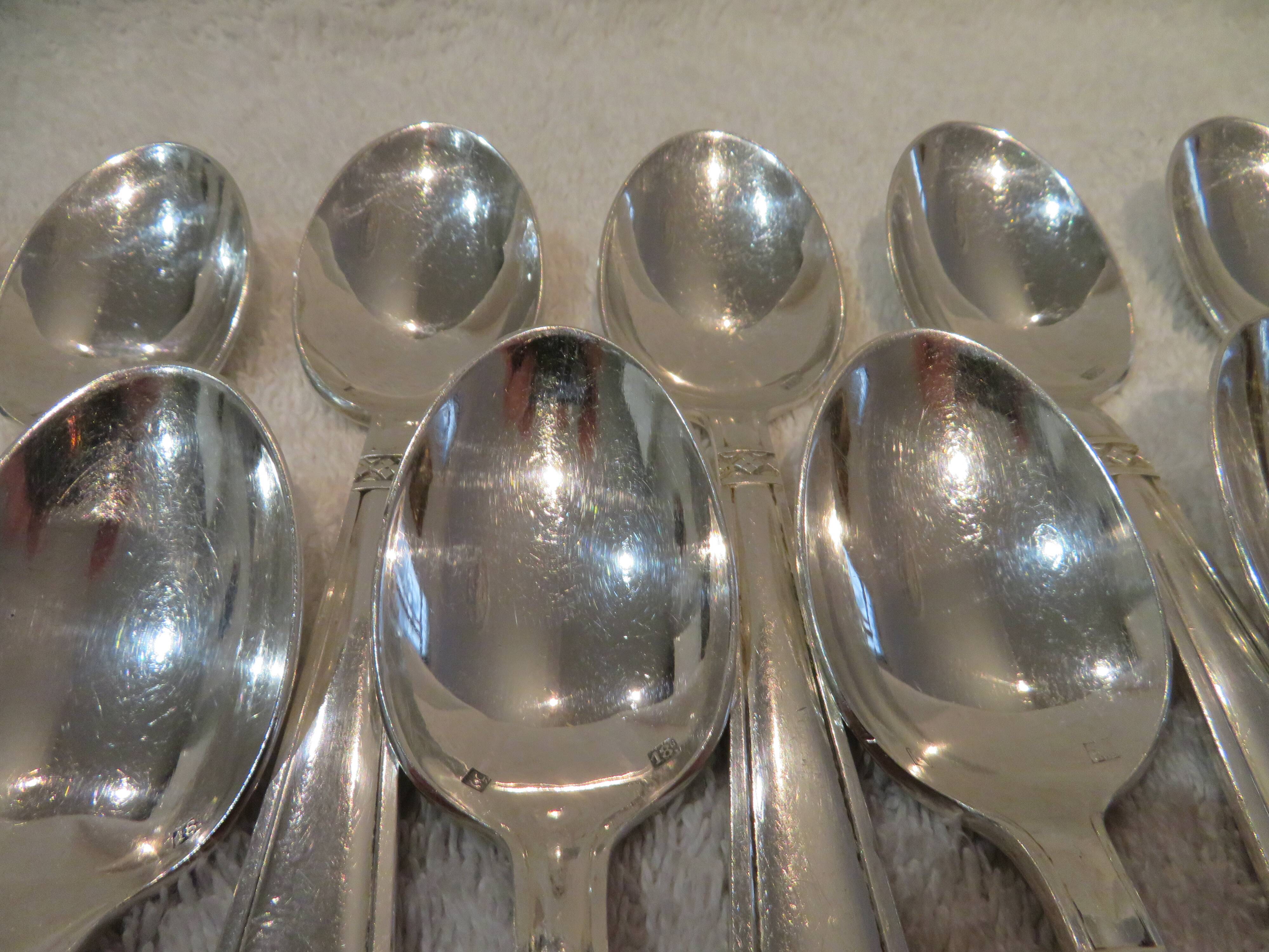 12 silver-plated coffee spoons, AR Grand Prix Monaco, 13.7 cm