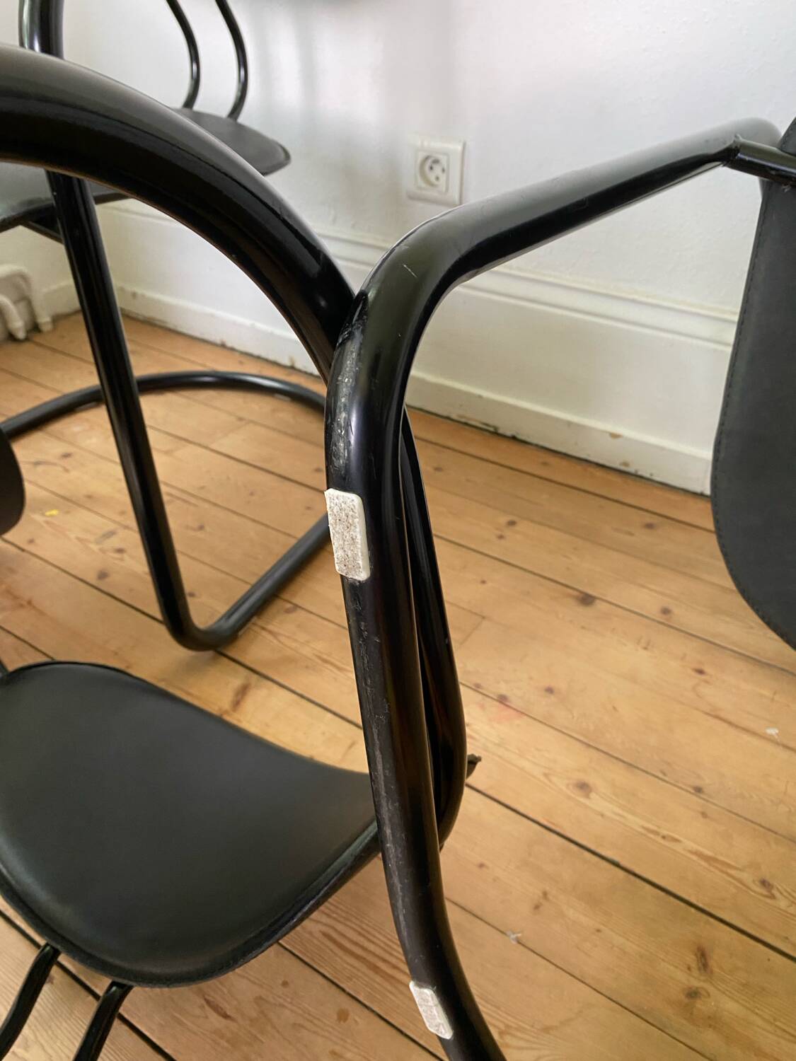 4 Effezeta chairs Italy tubular mid century vintage design 1980