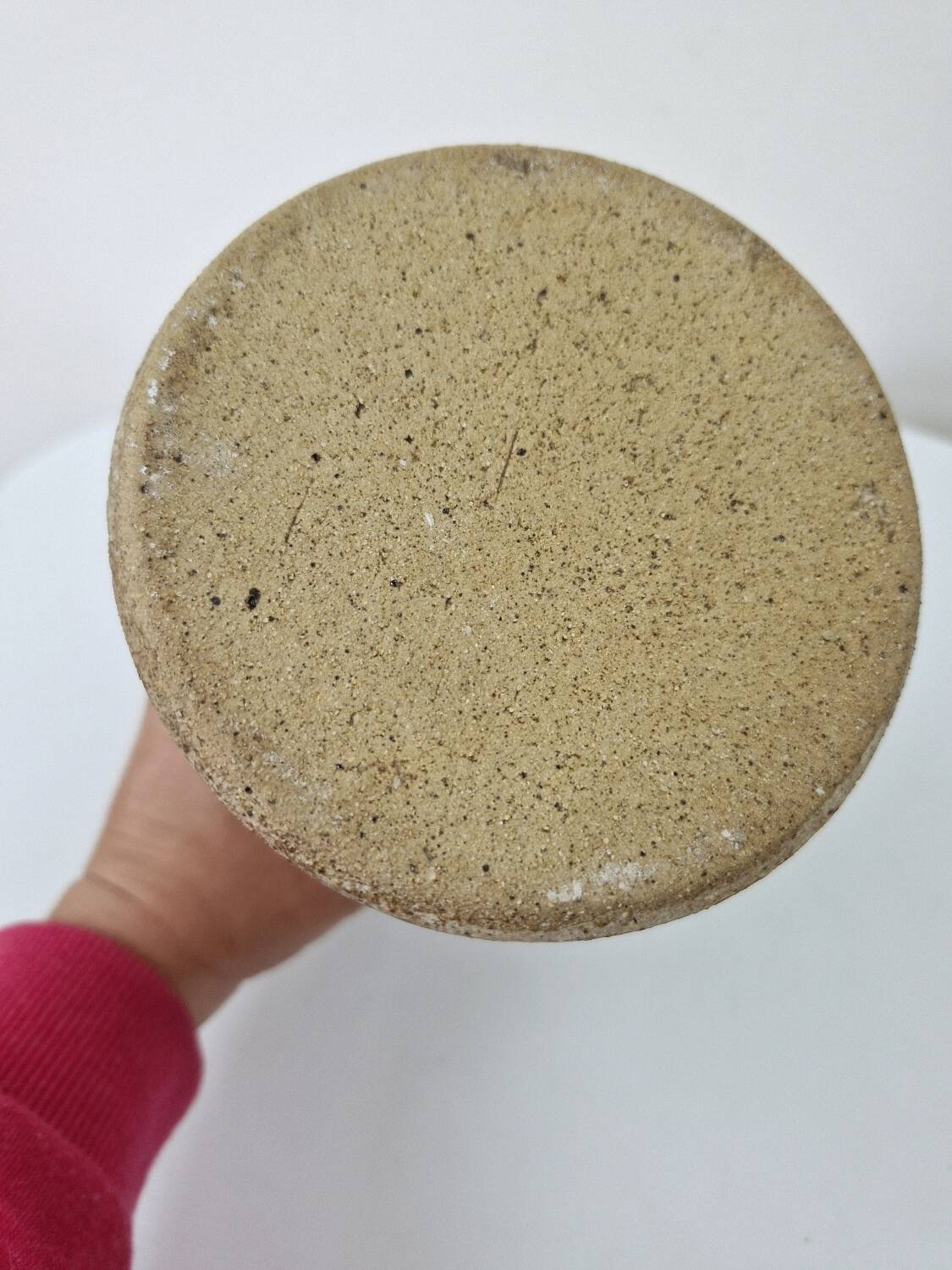 Vase Col Evasé En Grès Pyrité Moucheté H 23.5cm Artisanat Fait Main