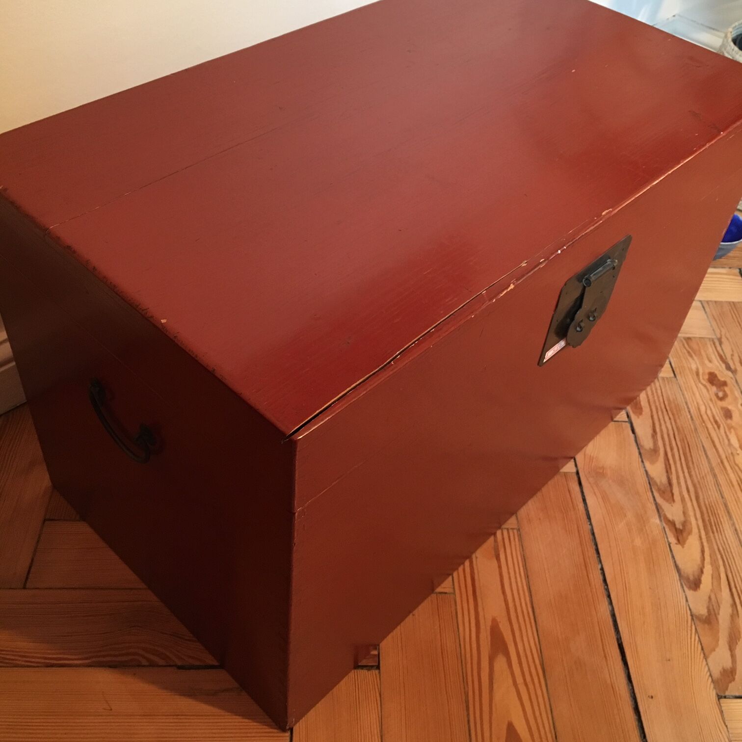 Old wooden storage chest of Chinese origin