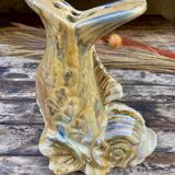Vase pique flower in faience-fish-60s