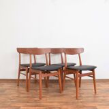 Danish teak & leather dining chairs from falstrup mobler, 1960