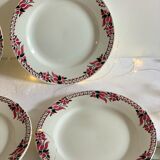 4 assiettes céranord à fleurs