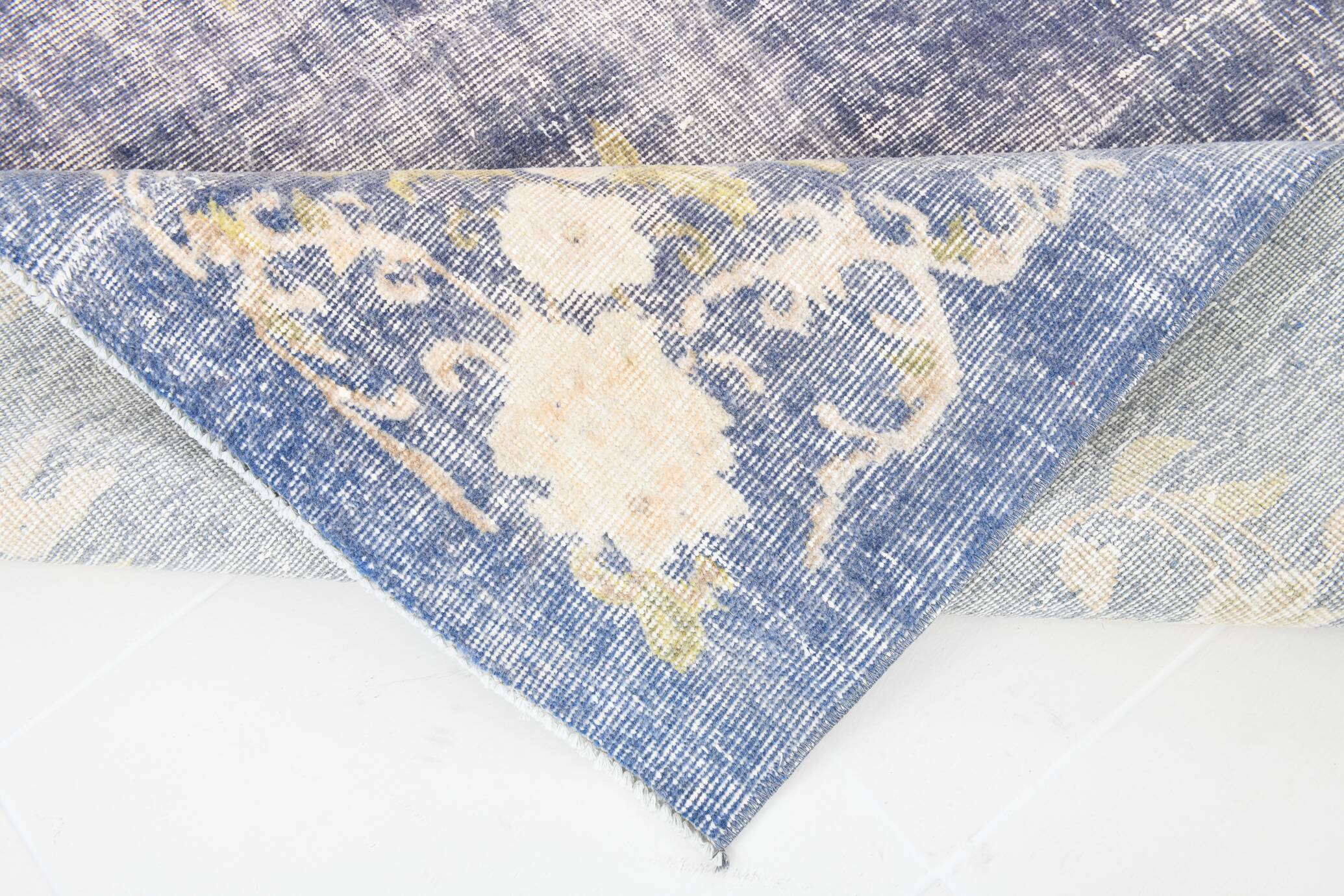 6x8 Faded Blue Oriental Vintage Rug, 194x258Cm