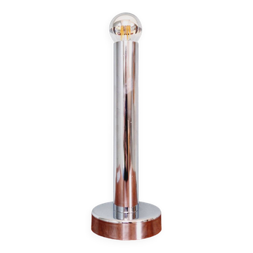 Lampe de table tubulaire en métal chromé, années 70