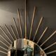 Vintage sun mirror, 1960 gold metal - 60cm