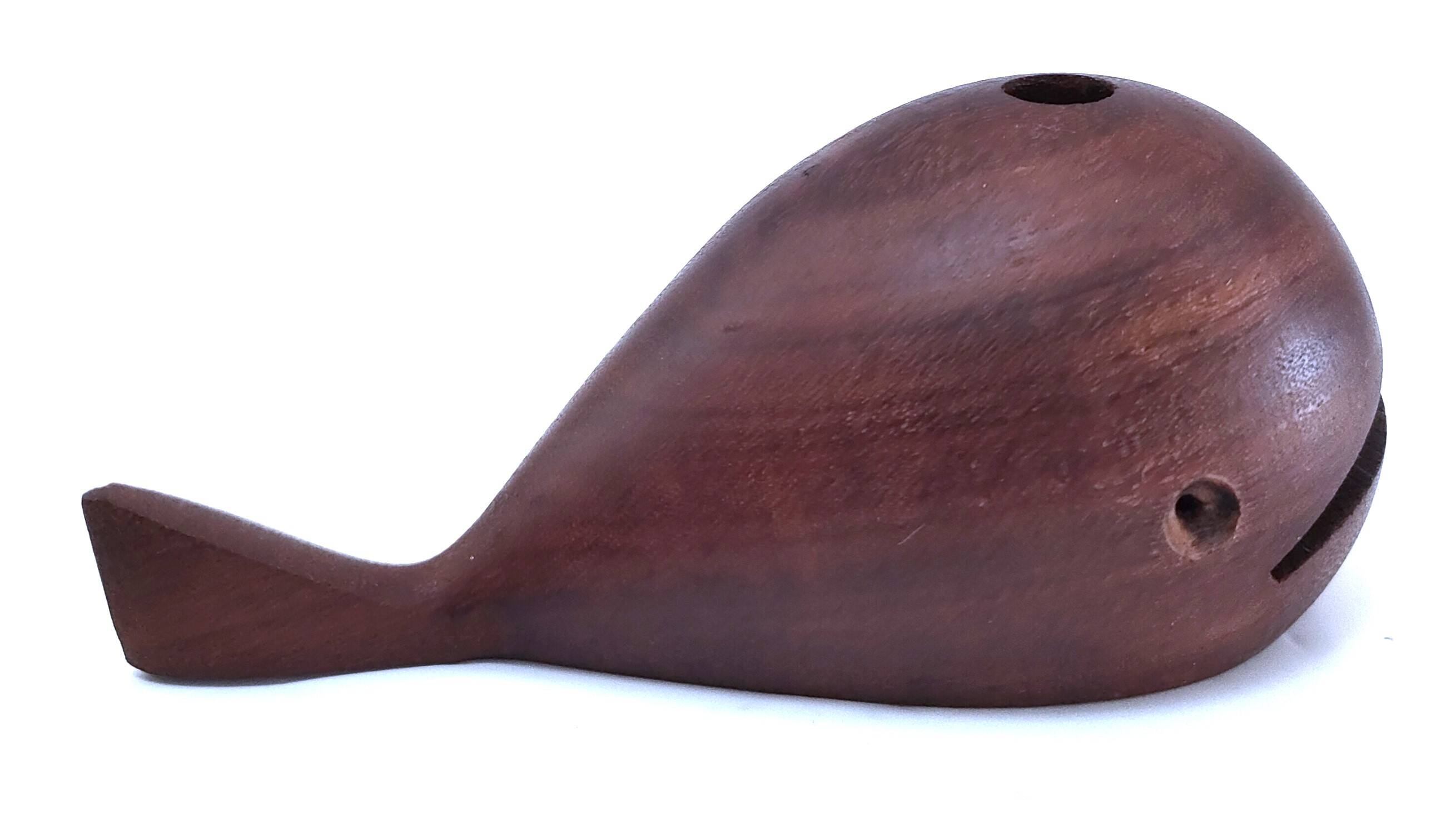 Scandinavian design wooden whale pen holder