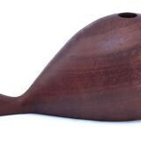 Scandinavian design wooden whale pen holder
