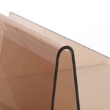 70's smoked plexiglass magazine rack