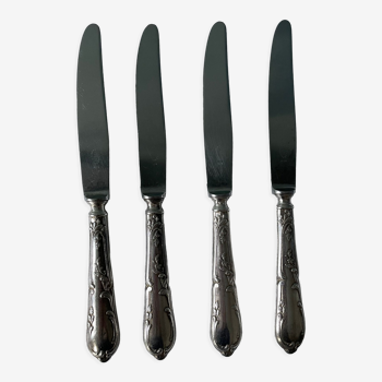 Set of 4 SFAM silver metal cheese knives
