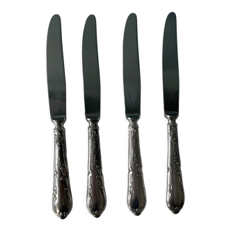 Set of 4 SFAM silver metal cheese knives