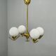 Adjustable Art Deco chandelier in brass with frosted glass, 1930s