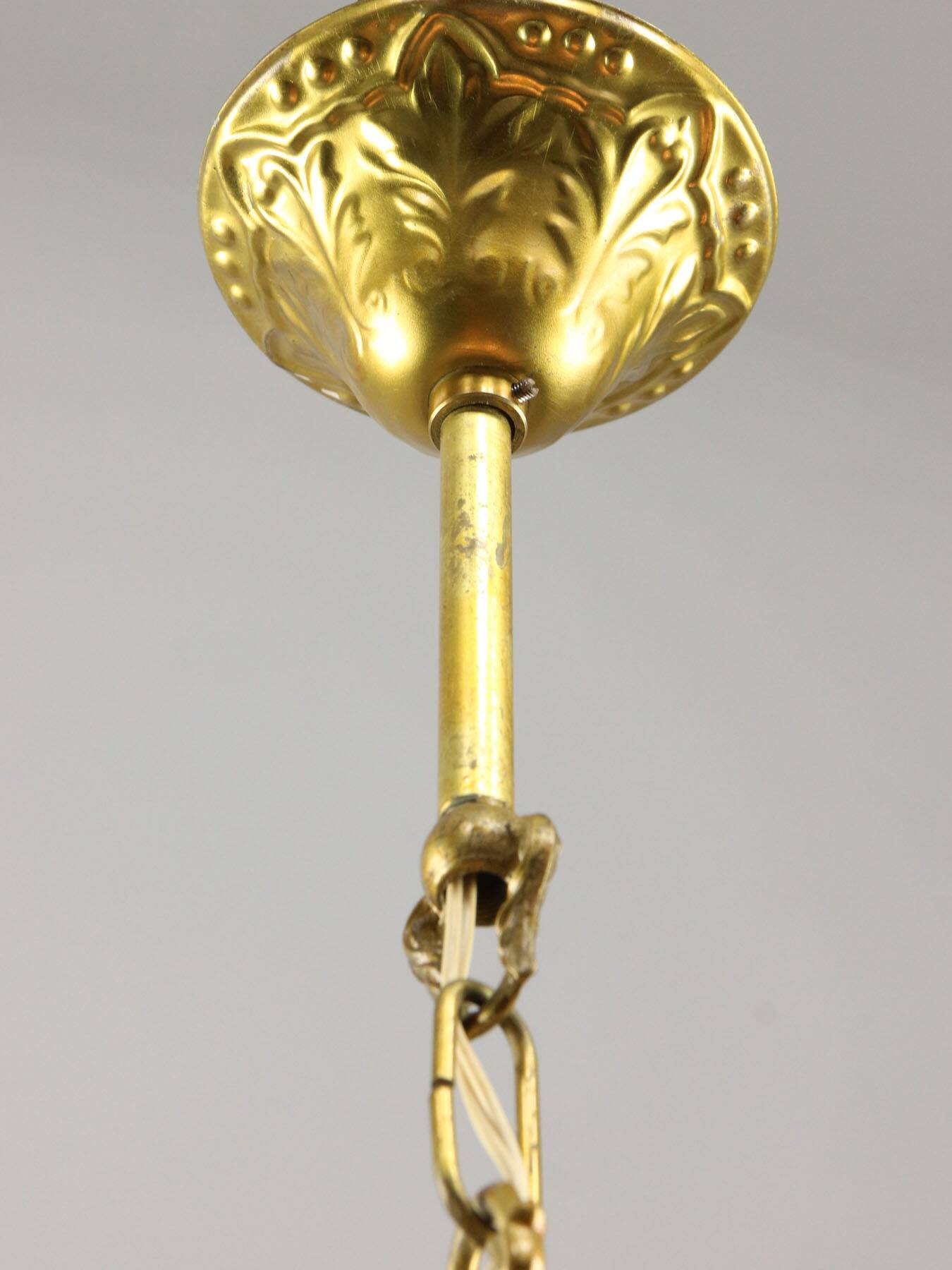 Vintage Italian Crystal and Gilt Metal Chandelier, 1980s