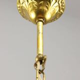 Vintage Italian Crystal and Gilt Metal Chandelier, 1980s