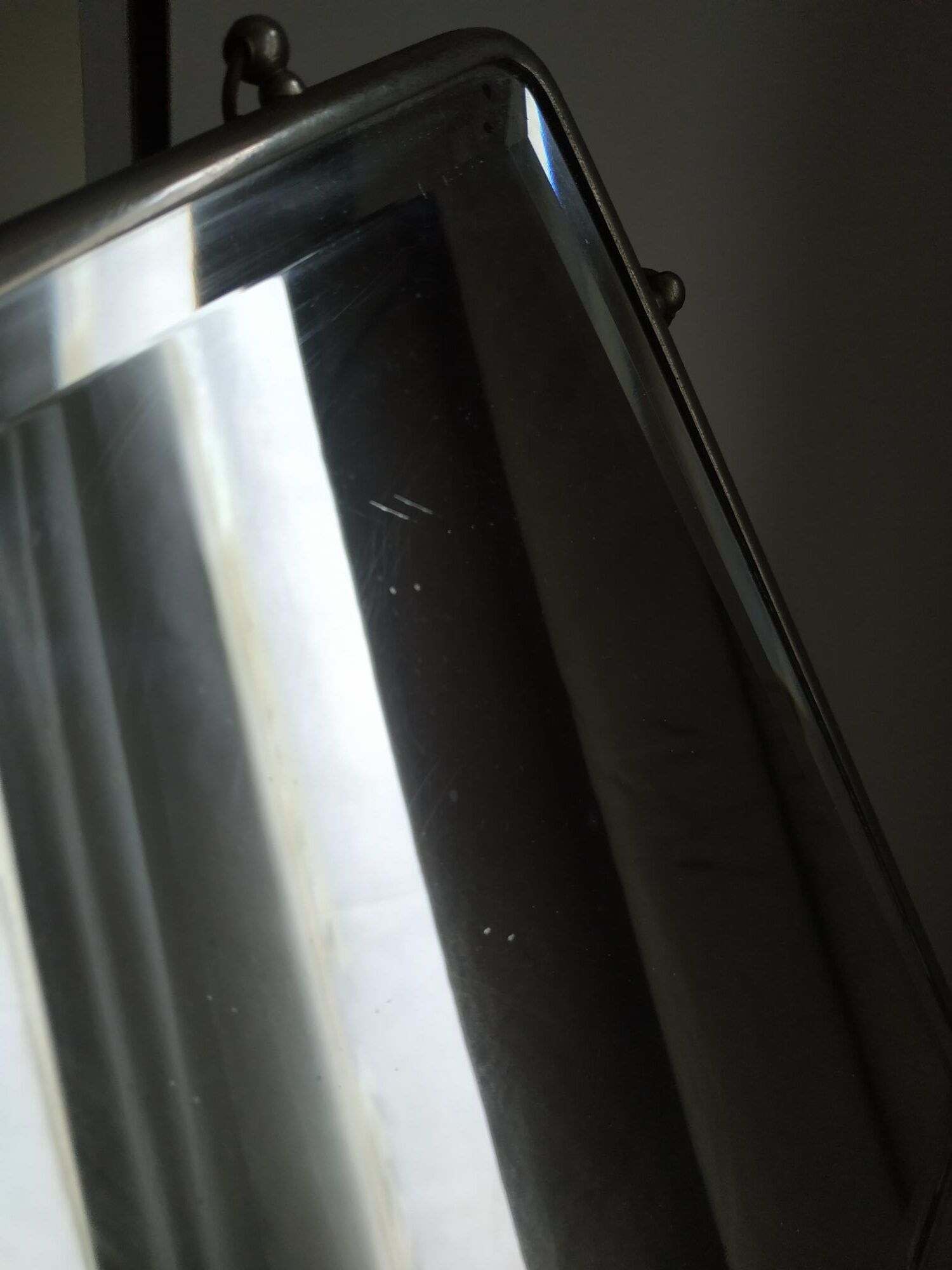 Antique beveled mirror atypical barber 1930 26x26cm