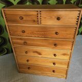 Vintage pine chest of drawers 1980