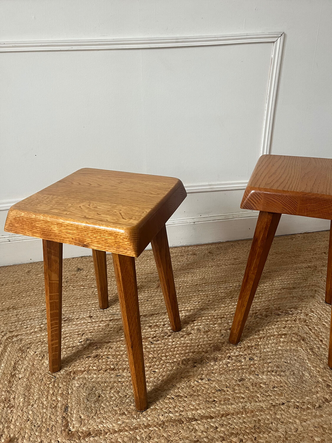 Elm stools by Pierre Chapo
