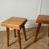 Elm stools by Pierre Chapo