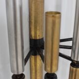 Stilnovo brass and aluminun tubes sconces 1950s