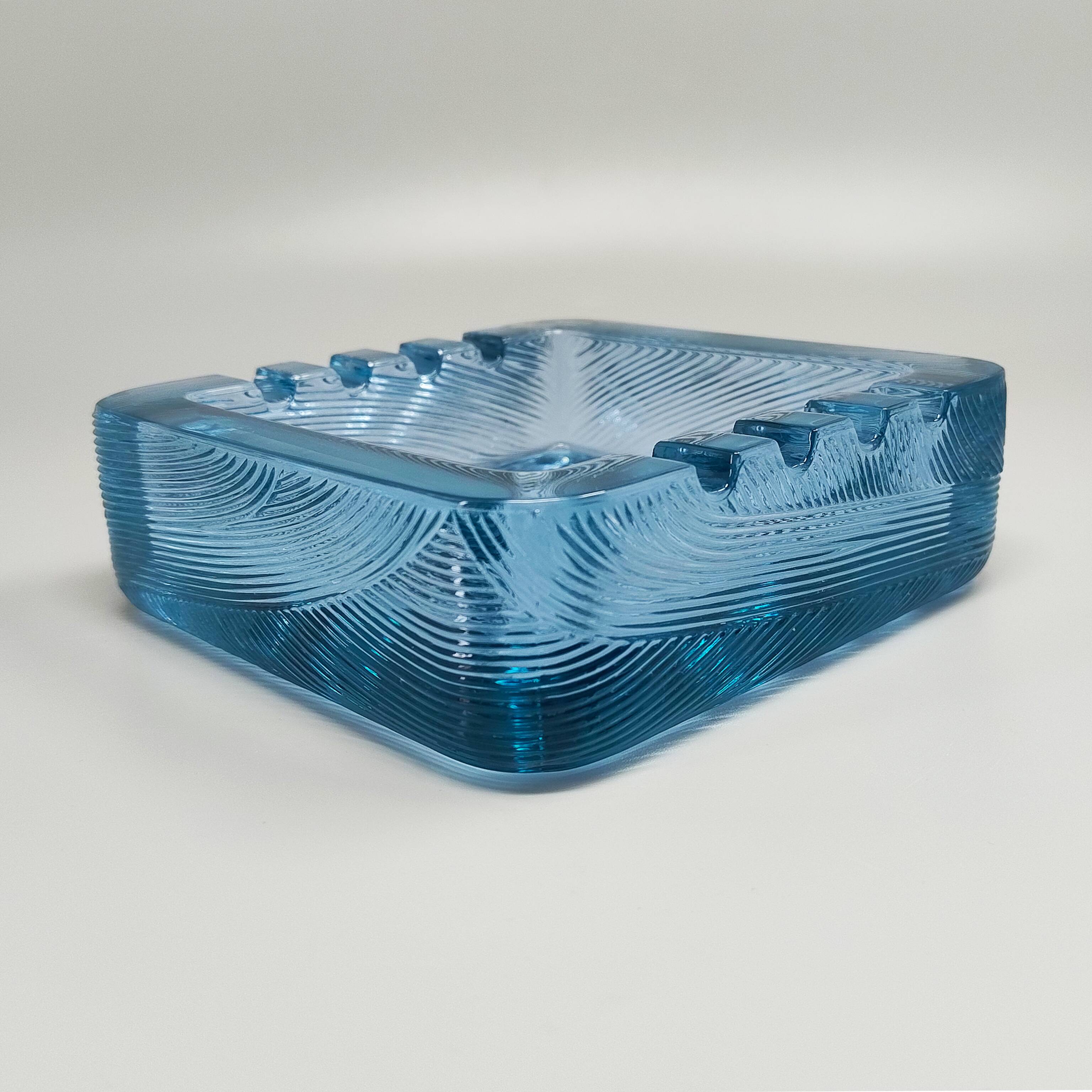 1970s Blue Ashtray by Sergio Asti for Arnolfo di Cambio. Made in Italy
