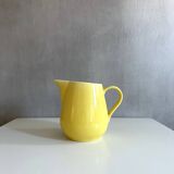 Large vintage ceramic jug pastel yellow, waku germany