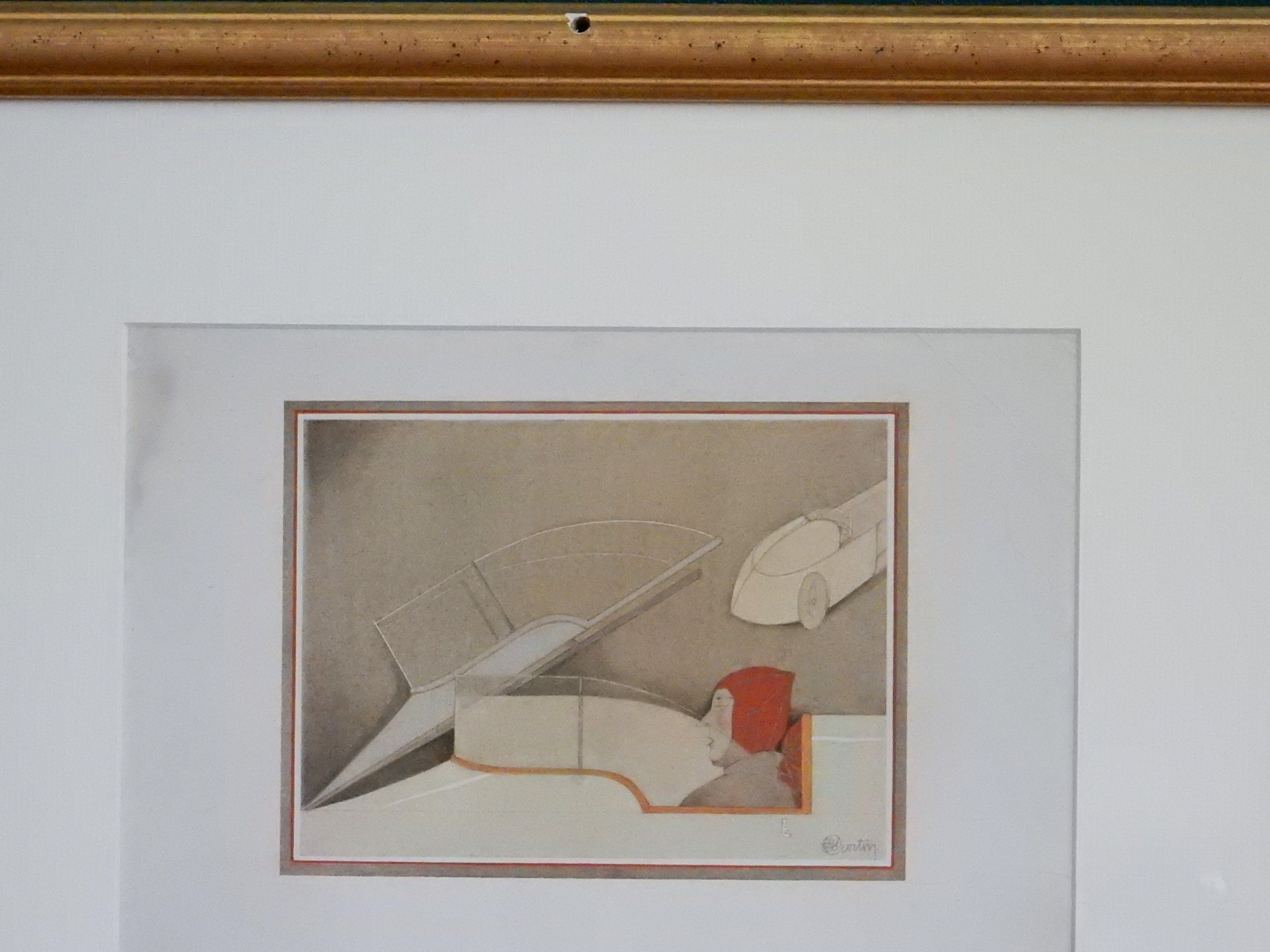 Art Deco illustration luxury car Delaunay Belleville by Charles Martin in 1924