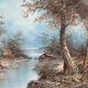Signed oil painting - landscape - irène cafieri