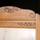 Art Deco fireplace mirror in light oak. Mercury glass.