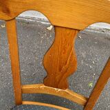 4 chaises landaises à crosses bois massif et tissu gris